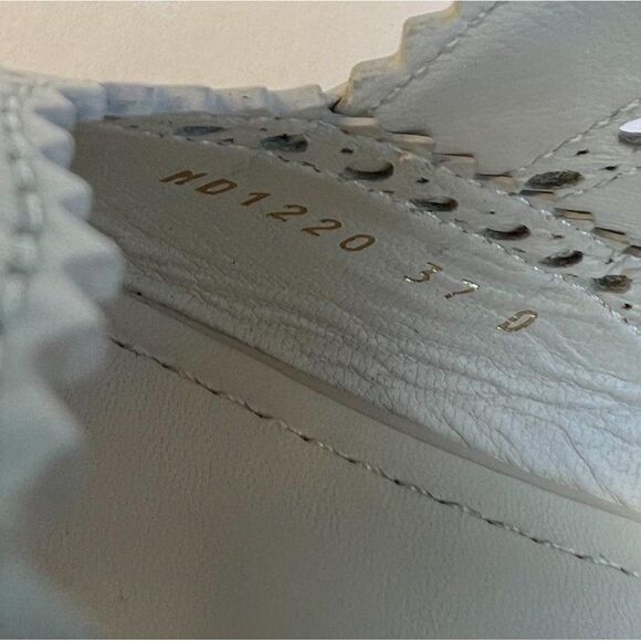 DIOR Teddy-D Derby Off White Cut-Out Accent Calf-Skin Oxfords Size EU37 D - Picture 7 of 12